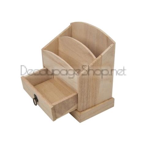 Дървен органайзер за бюро с чекмедже - 1717DG