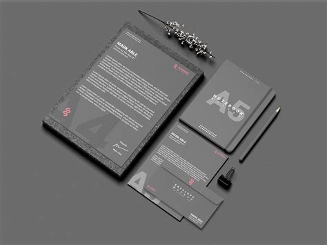 Free Beautiful Dark Stationery Mockup PSD - Good Mockups