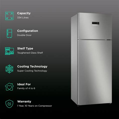 Buy BOSCH Series 4 334 Litres 2 Star Frost Free Double Door Convertible ...