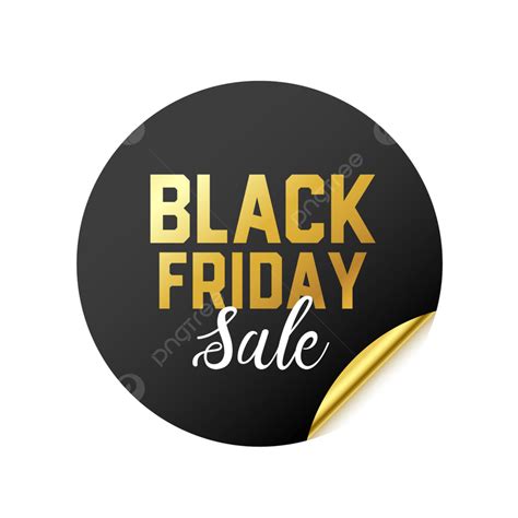 Golden Sticker Design For Black Friday Sale, Ad, Price, Mega PNG and ...