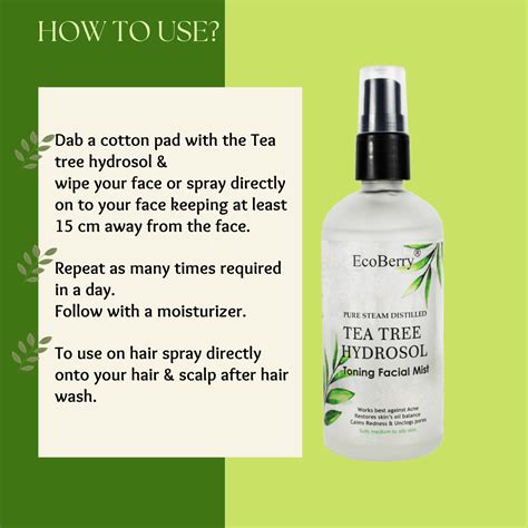 EcoBerry Tea Tree Natural Toner - Pure Steam Distilled Mist