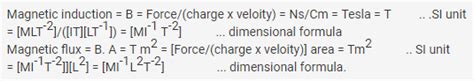What is the dimensional formula for the S.I.Units of- magnetic flux ...