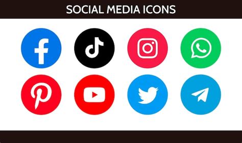 Sammlung beliebter Social-Media-Logos Facebook Instagram Tiktok Twitter ...