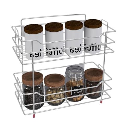 Plantex Stainless Steel Kitchen Rack Stand/2-Tier Spice Rack For Kitch ...