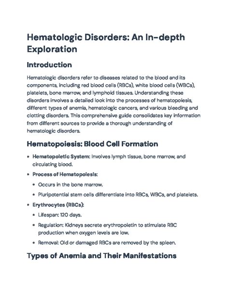Hematologic Disorders: A Comprehensive Overview of Causes and Symptoms - Hematologic Disorders ...