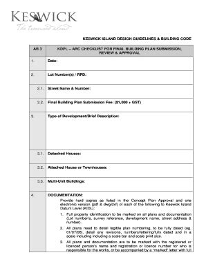 Fillable Online AR 3 Checklist for Final Building Plan Submission ...