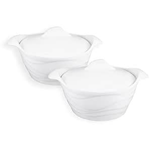 Buy JINSONGDAFA Casserole Dish 31.8 ounce French White Ceramic Bakeware ...