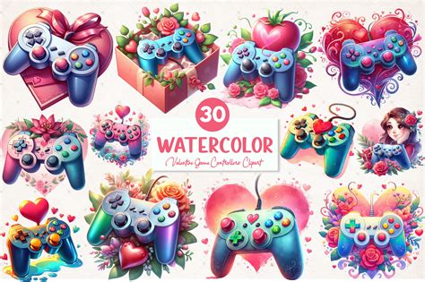 Valentine's Game Controllers Clipart Graphic by SinaCreation · Creative ...