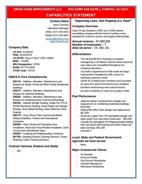 39 Effective Capability Statement Templates (+ Examples) ᐅ TemplateLab