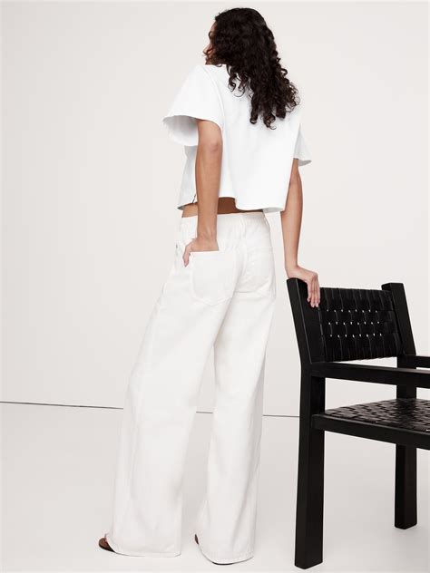 Mid-Rise Wide-Leg Drawstring Jean | Banana Republic