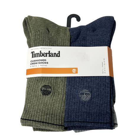 Timberland Men's Cushioned Crew Socks 5 Pairs | Devon Sport