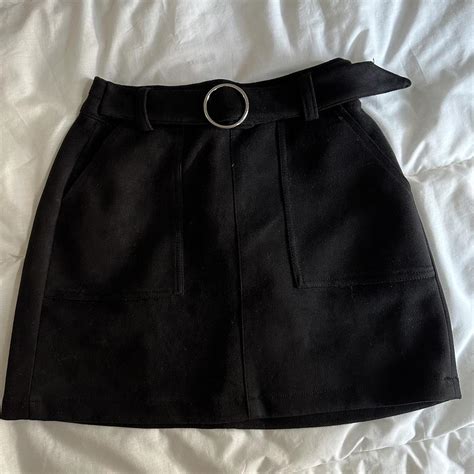 Bershka Women's Black Skirt | Depop
