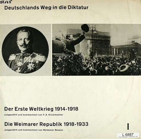 Deutschlands Weg in die Diktatur I. Der Erste Weltkrieg 1914-1918. Die ...