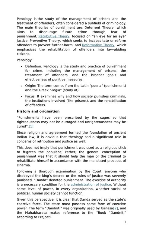 Penology Theories and Practices: An In-Depth Study (CRIM 101) - Studocu