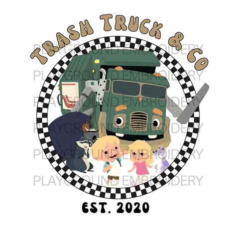 Trash Truck Retro Character Art - Digital Download - High-quality PNG ...