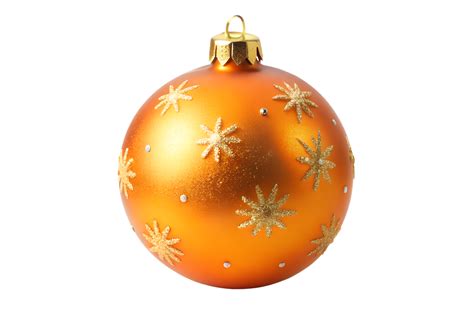 Orange Christmas ornament with golden starburst design, transparent ...