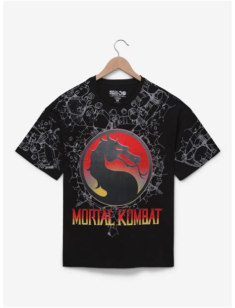 Mortal Kombat Black Allover Print T-Shirt - BoxLunch Exclusive | BoxLunch
