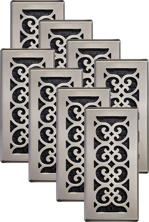 Decor Grates SPH410-NKL Scroll Floor Register, 4x10, Brushed Nickel ...