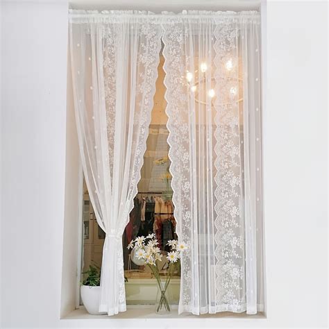Pastoral Rose Floral Embroidered Sheer Curtain Panels for Bedroom – CRAZE