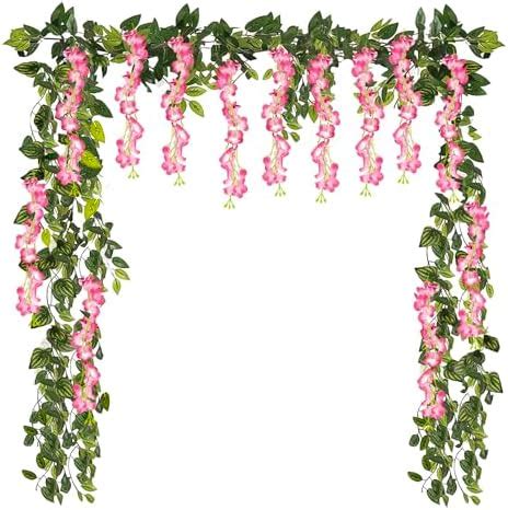 Party Propz Silk Pink Wisteria Artificial Flowers - 12Pc(3.6ft), Money ...