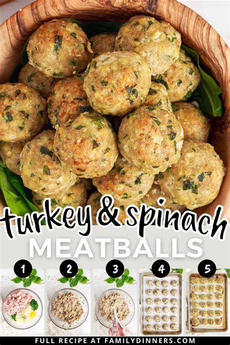 Turkey spinach meatballs – Artofit