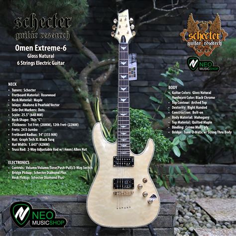 Jual Schecter Omen Extreme 6 Gloss Natural 6 Strings Electric Guitar ...