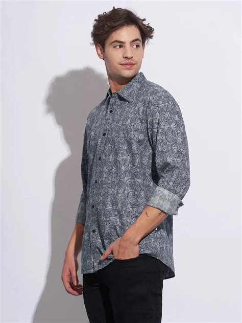 Being Human Grey Moderno Fit Shirt For Men