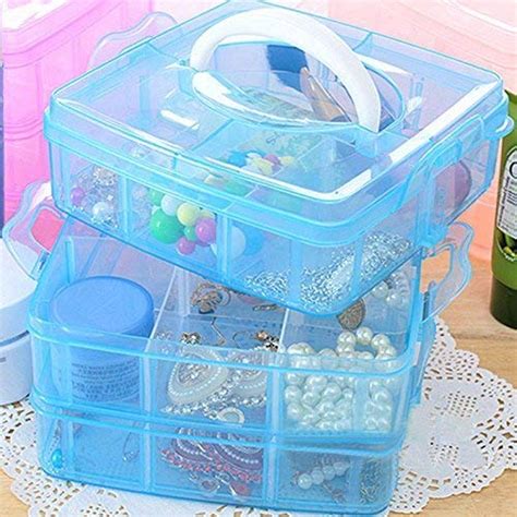 Suhav Multi Utility Plastic 3 Layer Storage Box Adjustable New Jewelry ...