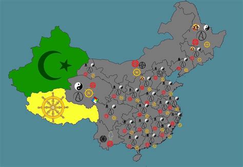 Religion in China : r/Maps