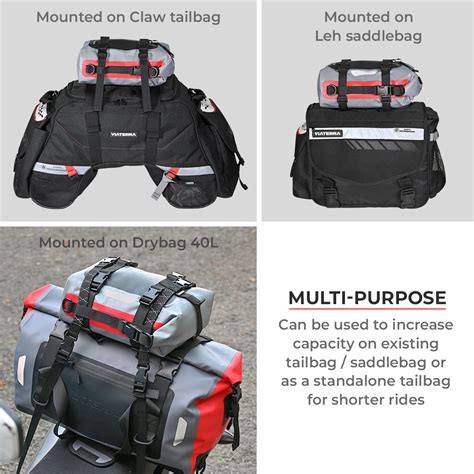 Viaterra Drybag 8L 100% Waterproof Motorcycle Tail Rear Rack Bag (Univ ...