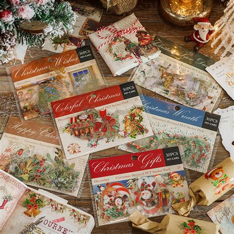 Aromoty Christmas Stickers Gold foil Santa Claus India | Ubuy
