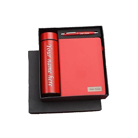 SAVRI Personalized Gift Combo - Diary, Metal Pen & Water Bottle with ...