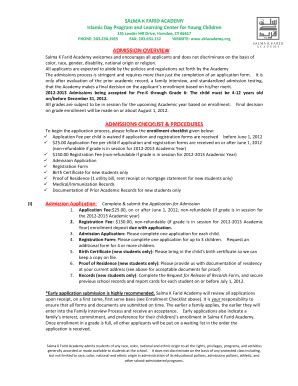 Fillable Online skfacademy Admission Packet - Salma K Farid Academy ...