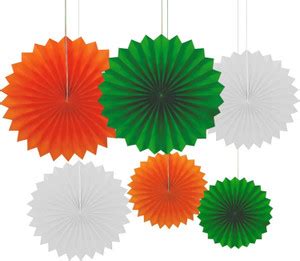 INCHEONPARTY 6 Tricolour Paper Fans Decoration Set Pack of 6 Price in ...