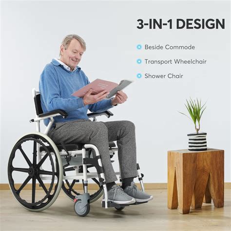 Buy OasisSpace Shower Wheelchair Commode - Rolling Shower and Commode ...