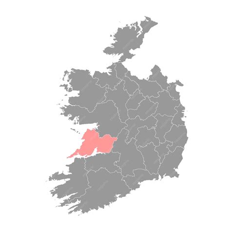 Premium Vector | County clare map administrative counties of ireland ...