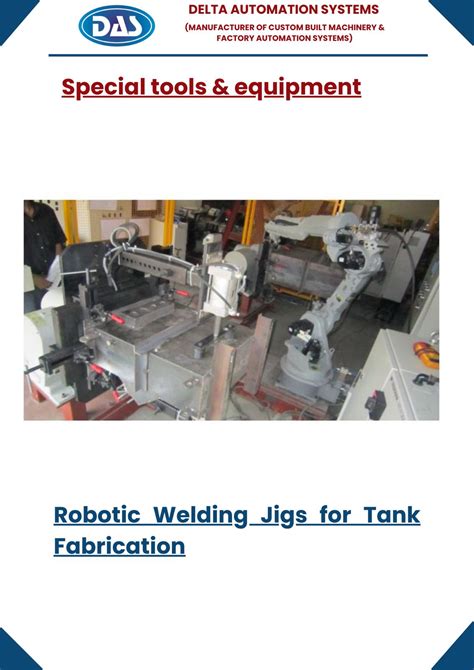 Robotic Welding Jigs for Tank Fabrication Delta Automation Systems