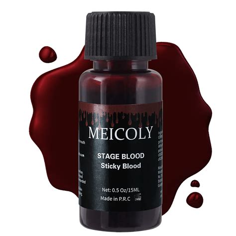Buy MEICOLY Fake Blood Washable,Edible Stage Blood,0.5 oz Realistic ...