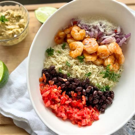 {Easy and Healthy} Shrimp Taco Bowl - Moderately Messy RD