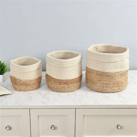 Braided Storage Basket: Set of 3 – Sashaaworld