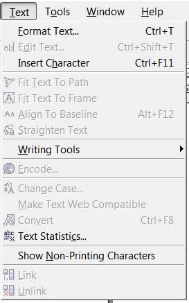 Image result for CorelDRAW 12 Text Menu