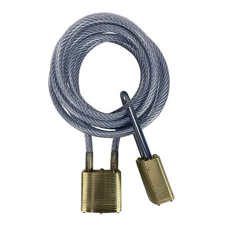 Buy 8 ft. Secure Cooler Cable Lock with 2 Heavy Duty Brass Padlocks ...