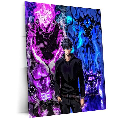 Anime Metal Poster | Sung Jin-Woo with Shadow Monarchs – Solo Leveling ...