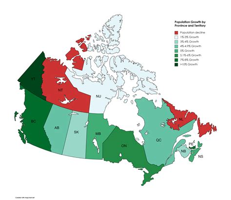 Map of Canadian Province and Territories by... - Maps on the Web