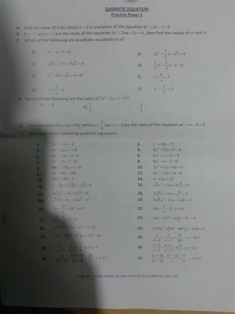solve this worksheet pls, no rubbish answer pls, class 10 ch 4 ...