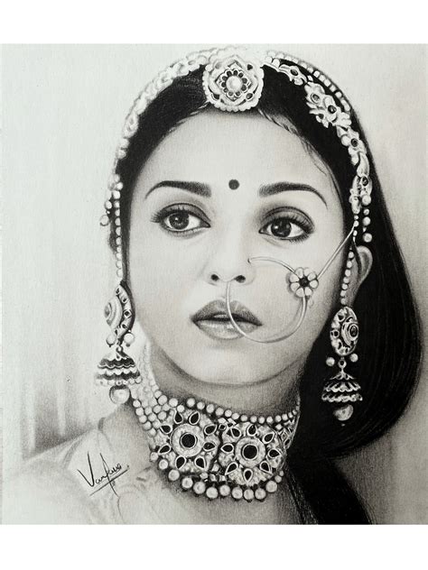 Indian Beauty | Pencil Sketch | Vandana Verma | Exotic India Art