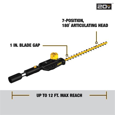 DEWALT® Pole Hedge Trimmer Head with 20V MAX* Compatibility ...