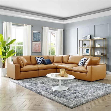 ES ESPINHO Stella Solid Sal Wood Leatherette Upholstered 4-Person Sofa ...