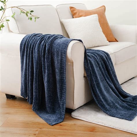 Amazon.com: BATTILO HOME Navy Throw Blanket for Couch, Dark Blue Throw ...