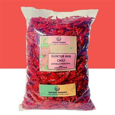 Stemless Sortex Guntur Red Chilli whole sabut – INDIANA ORGANIC